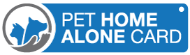 Pet Home Alone Card - Logo. emergency pet home alone card